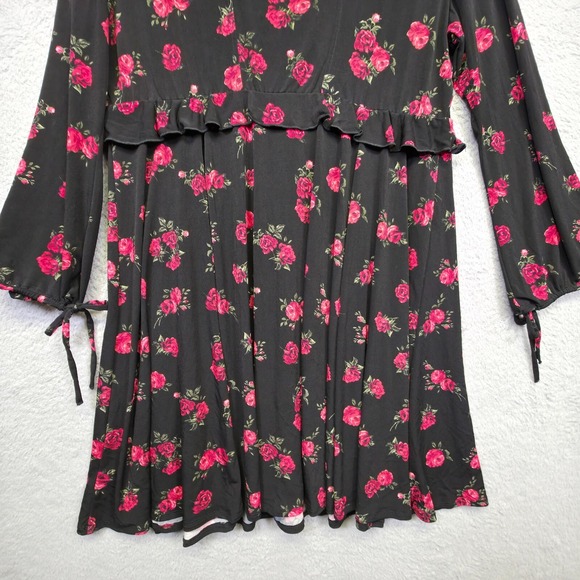 Torrid Dress Womens Plus Size 2X Floral Skater Whimsigoth Vamp Dark Romantic NEW - Picture 8 of 16